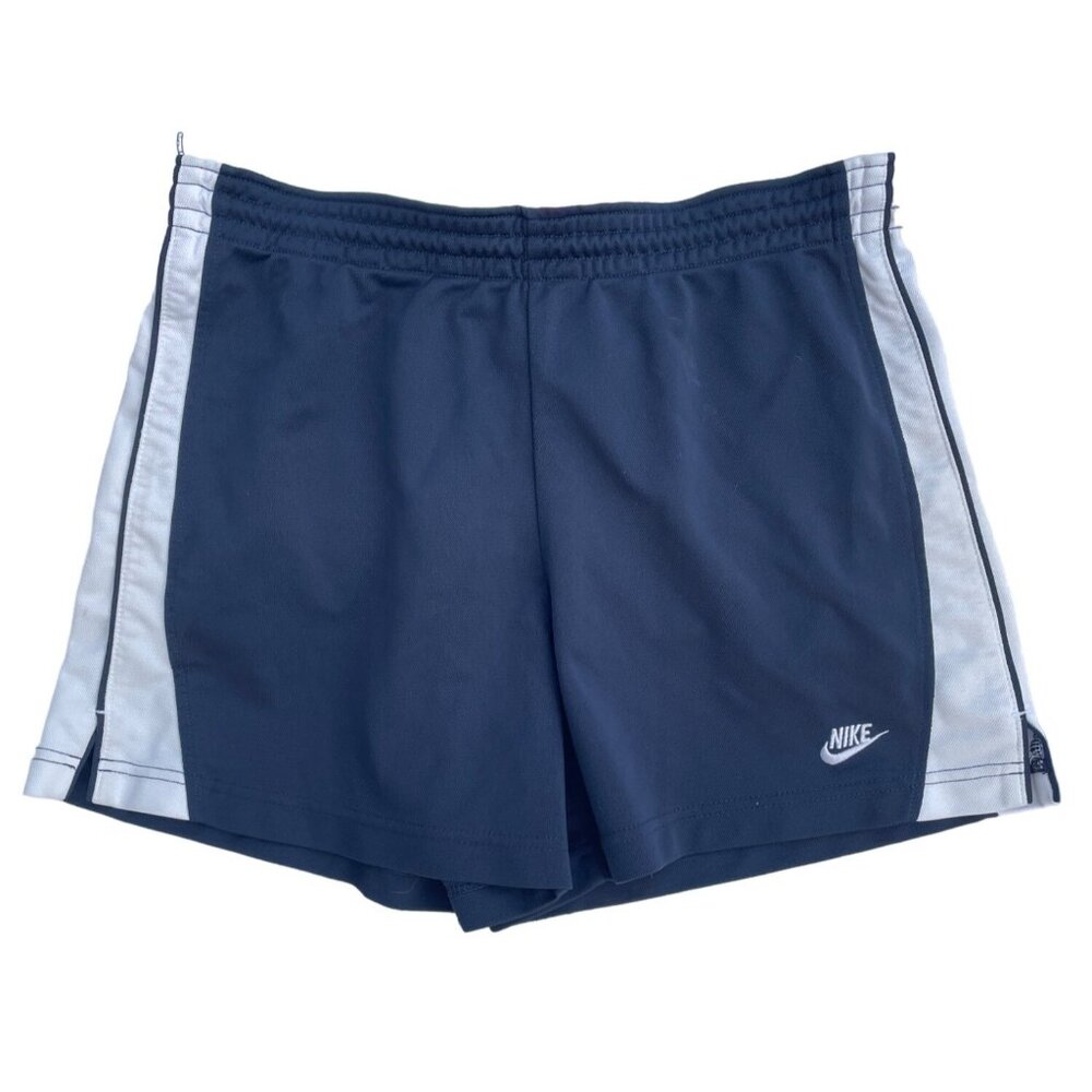 Vintage Y2K Nike Women's Medium M Med Dri-Fit Navy Blue White drawstring short
